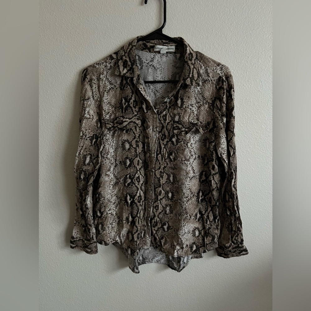 Alexander Jordan Long Sleeve Snake Skin Blouse
